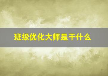 班级优化大师是干什么