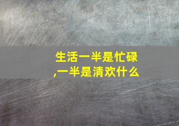 生活一半是忙碌,一半是清欢什么