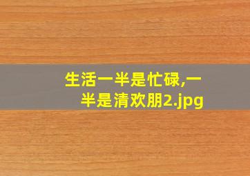 生活一半是忙碌,一半是清欢朋