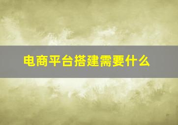 电商平台搭建需要什么