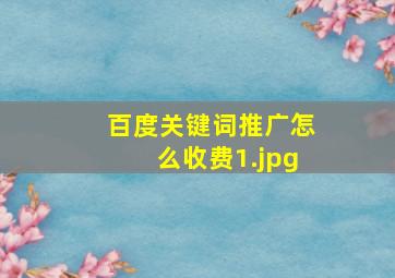 百度关键词推广怎么收费