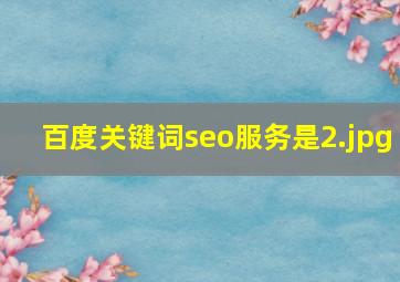 百度关键词seo服务是