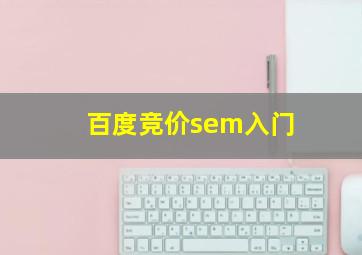 百度竞价sem入门