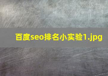 百度seo排名小实验