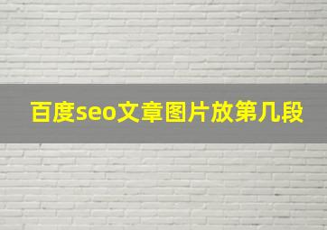 百度seo文章图片放第几段