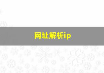 网址解析ip
