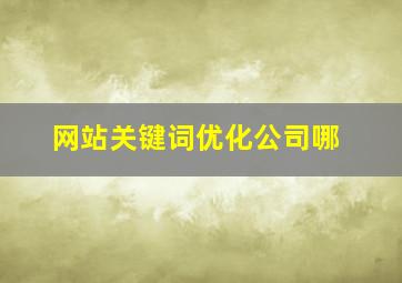 网站关键词优化公司哪