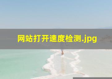 网站打开速度检测