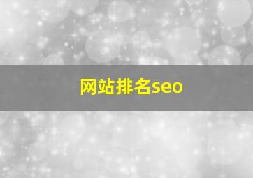 网站排名seo