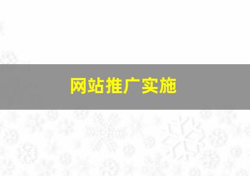 网站推广实施