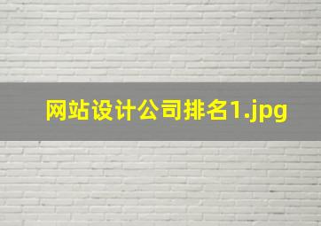 网站设计公司排名