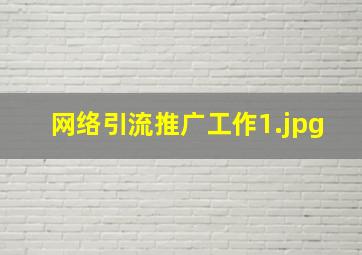 网络引流推广工作