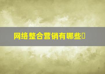 网络整合营销有哪些�