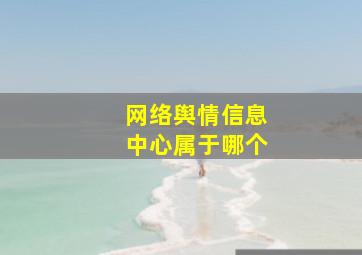 网络舆情信息中心属于哪个