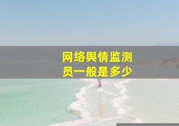 网络舆情监测员一般是多少