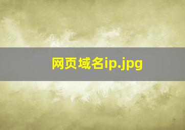 网页域名ip