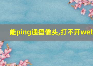 能ping通摄像头,打不开web