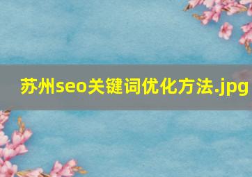 苏州seo关键词优化方法