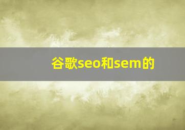 谷歌seo和sem的