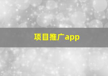 项目推广app