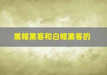黑帽黑客和白帽黑客的