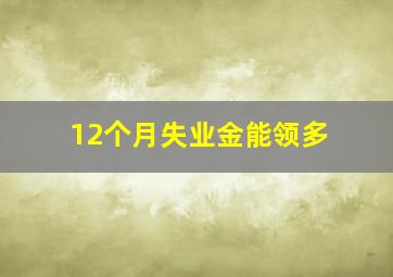 12个月失业金能领多