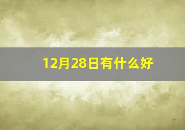 12月28日有什么好