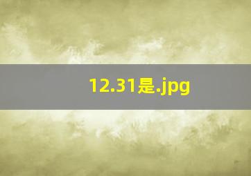 12.31是