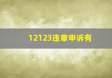 12123违章申诉有