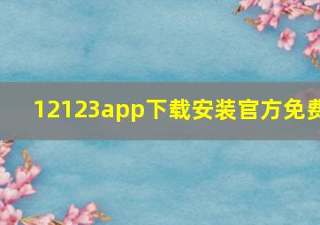 12123app下载安装官方免费