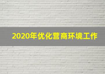 2020年优化营商环境工作