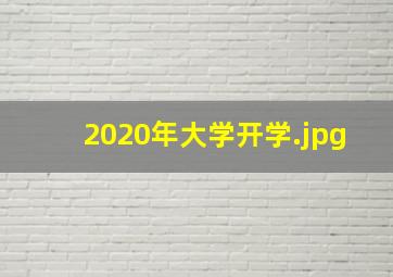 2020年大学开学