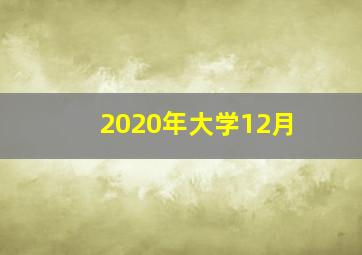 2020年大学12月