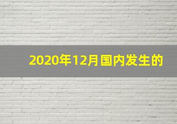 2020年12月国内发生的