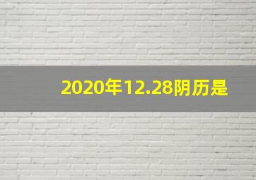 2020年12.28阴历是
