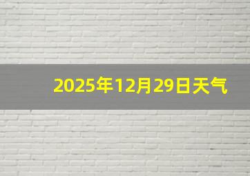 2025年12月29日天气