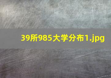 39所985大学分布