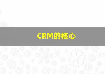 CRM的核心