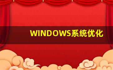 WINDOWS系统优化