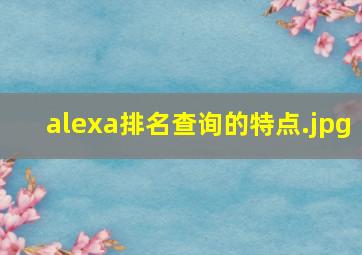 alexa排名查询的特点