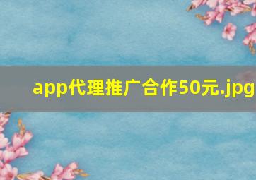 app代理推广合作50元