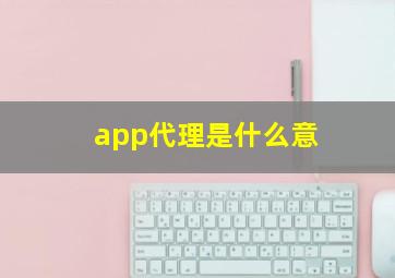app代理是什么意