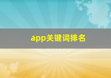 app关键词排名