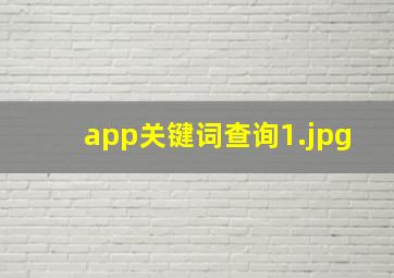 app关键词查询