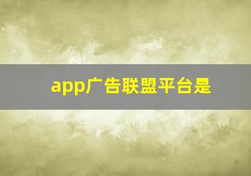 app广告联盟平台是