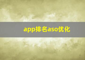 app排名aso优化