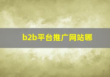 b2b平台推广网站哪