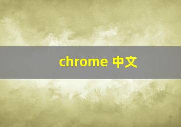 chrome 中文 