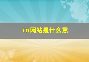 cn网站是什么意