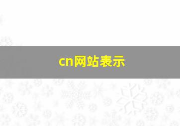 cn网站表示